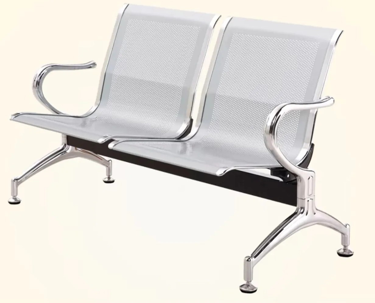 2 Seater Metal Reception Office Bench - Image 3