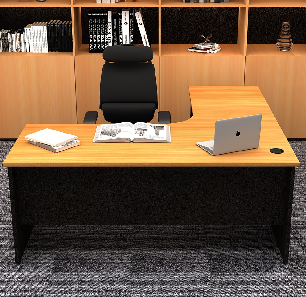 1.4m Curved Wooden Office Desk - Image 10