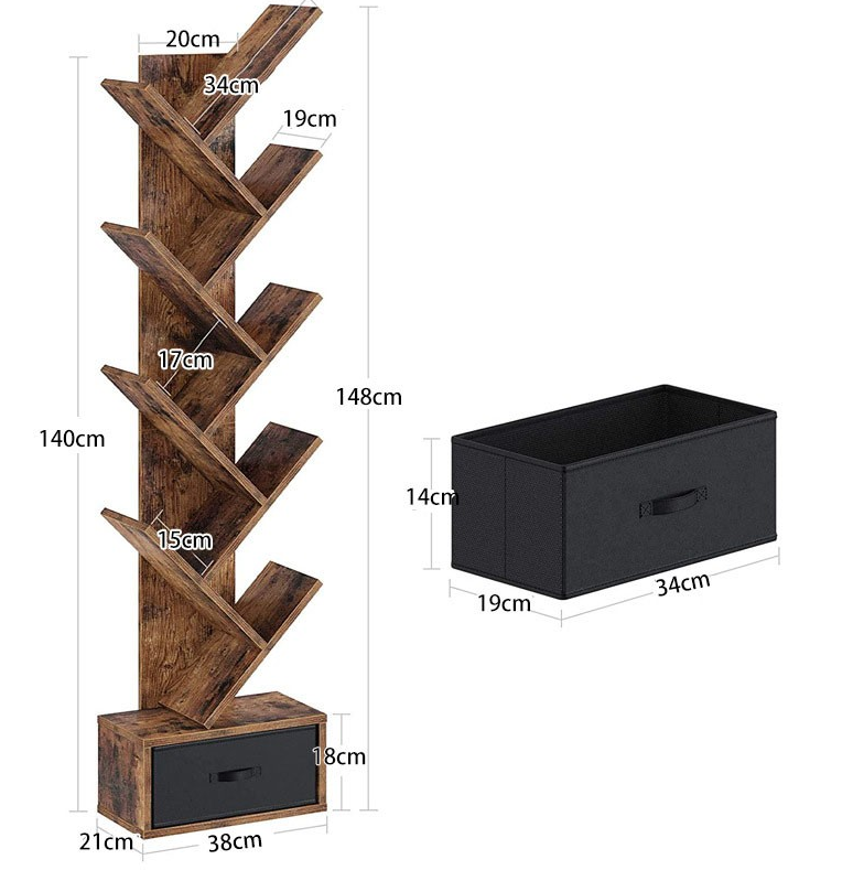 Tree Shaped 8 Tier Wooden Bookshelf - Image 14