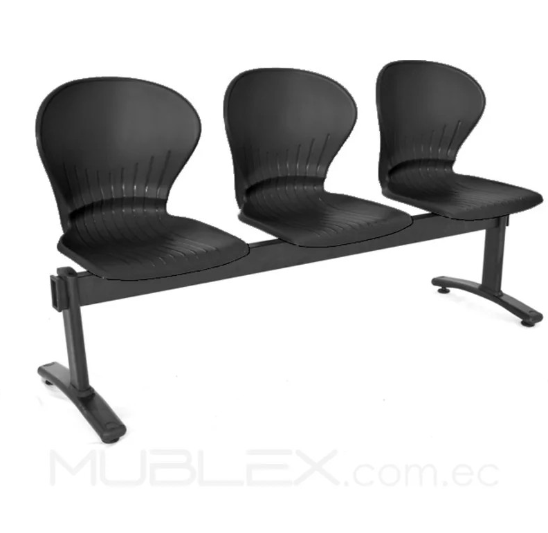 Plastic 3 Person Reception Bench - Image 2